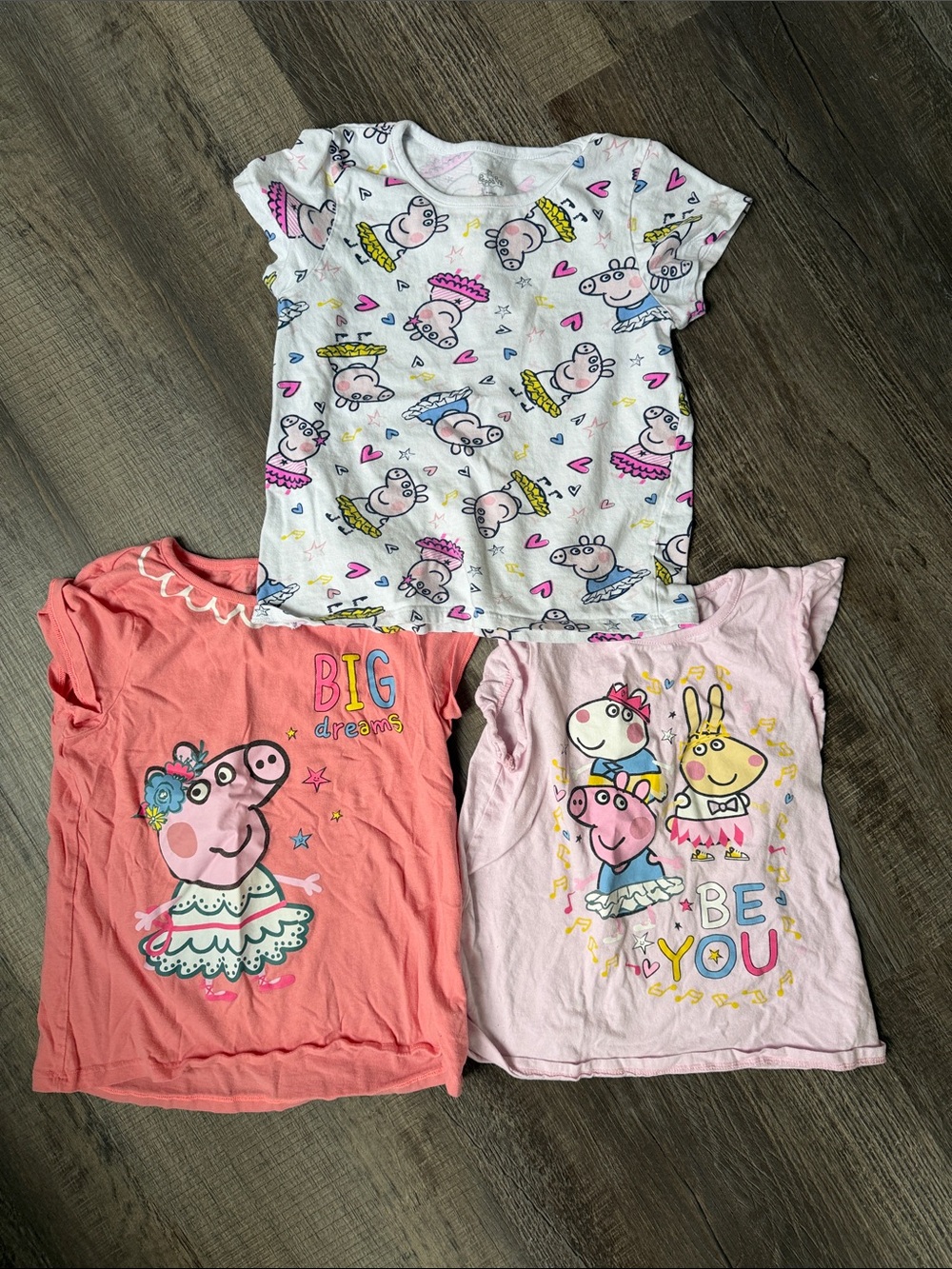 Peppa Pig Girls'  Tops - White, Coral & Light Pink